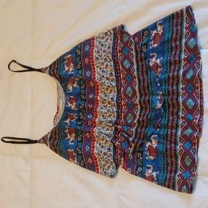 r2d boho elephant tank top sz M